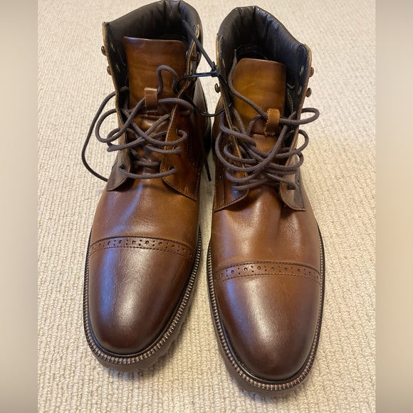 Johnston Murphy Karnes Boot Tan Lace Up Chukka Lug - Picture 1 of 6